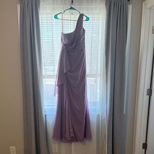 Azazie Lavender One-Shoulder Gown